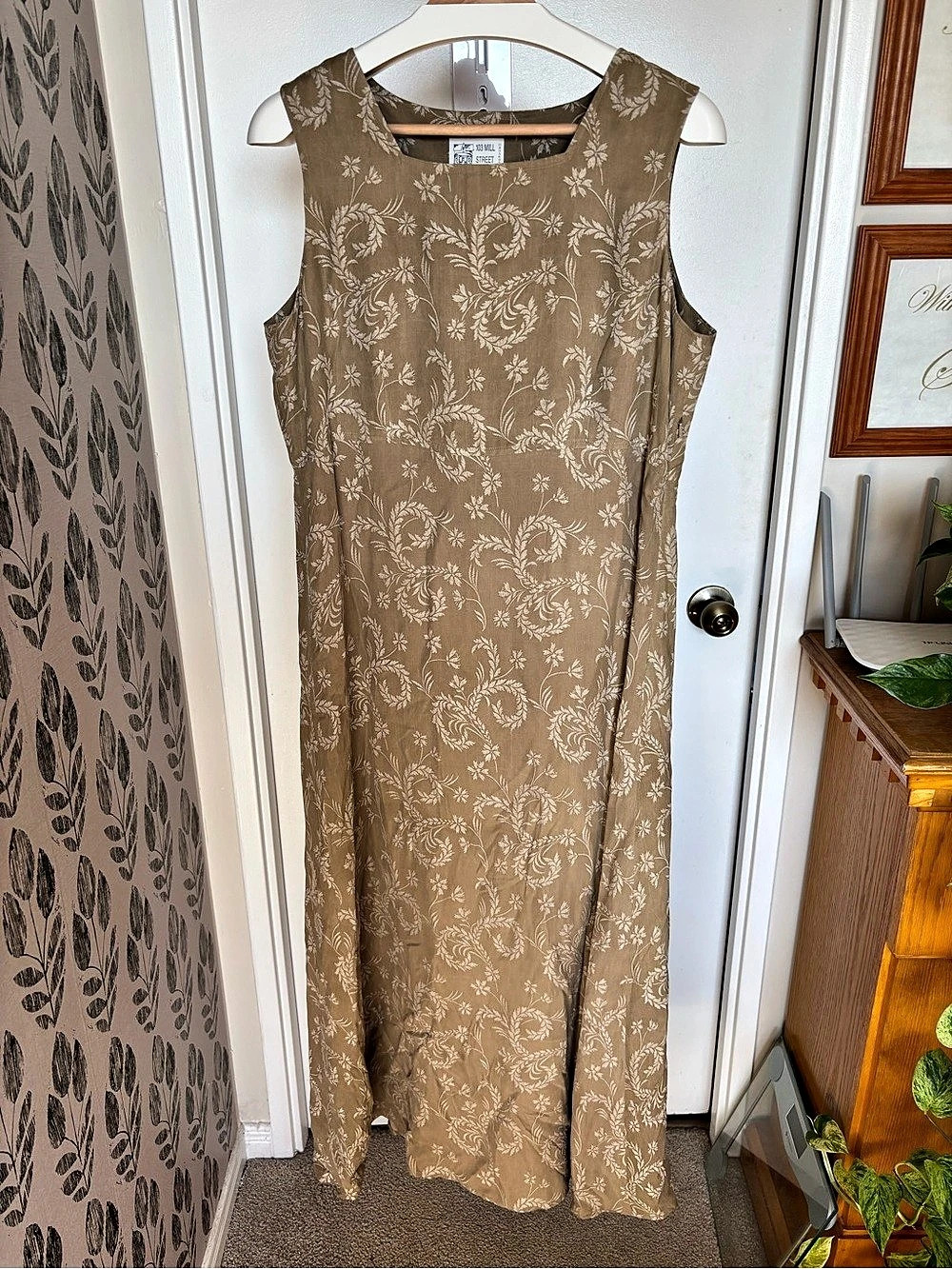 Floral Silk Maxi Dress Size 12 vintage